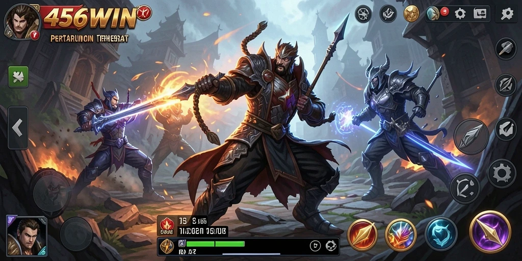 Tampilan seru pertarungan karakter dalam 456WIN.