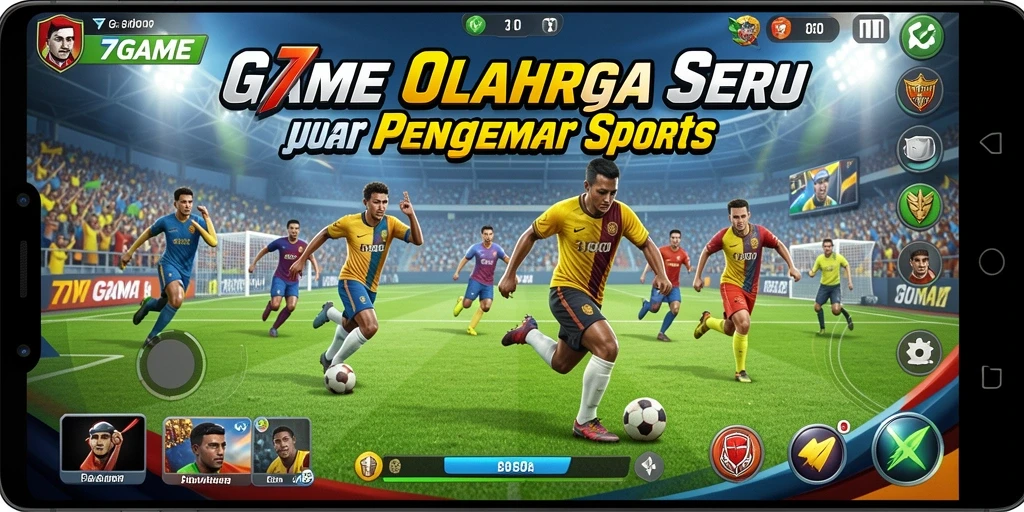 Tampilan gameplay seru dalam 7GAME yang menunjukkan aksi olahraga.