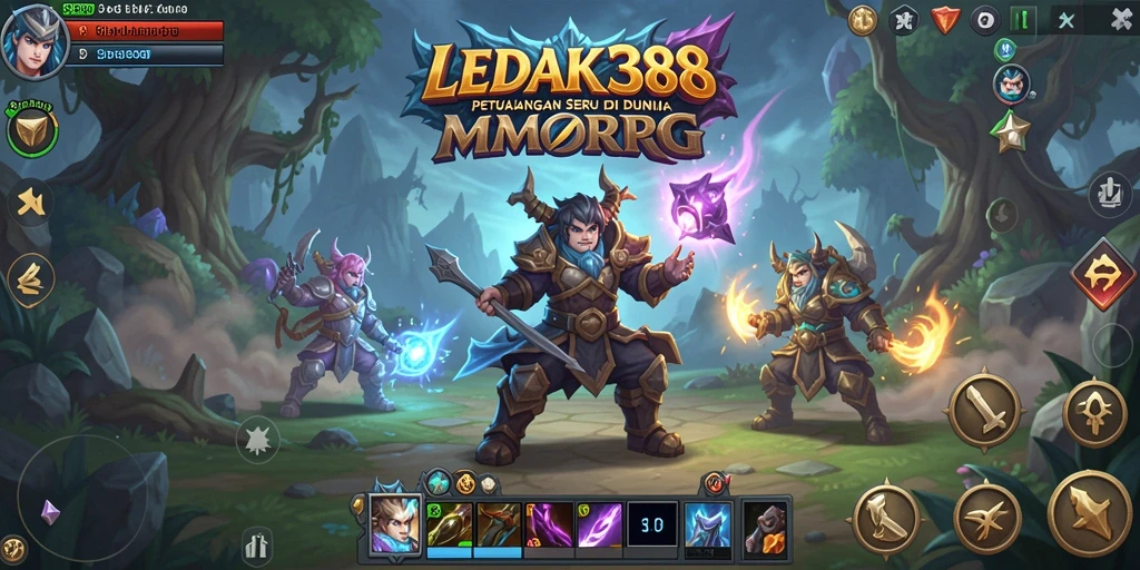 Tangkapan layar gameplay LEDAK388 yang menunjukkan aksi pertarungan seru dalam dunia MMORPG.