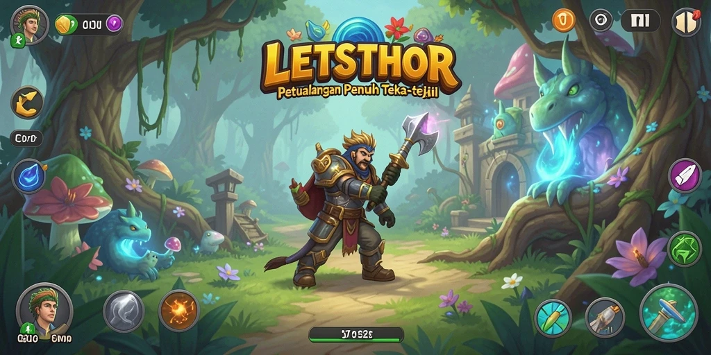 Tangkapan layar dari gameplay <strong>LETSTHOR</strong> yang menampilkan suasana teka-teki seru.