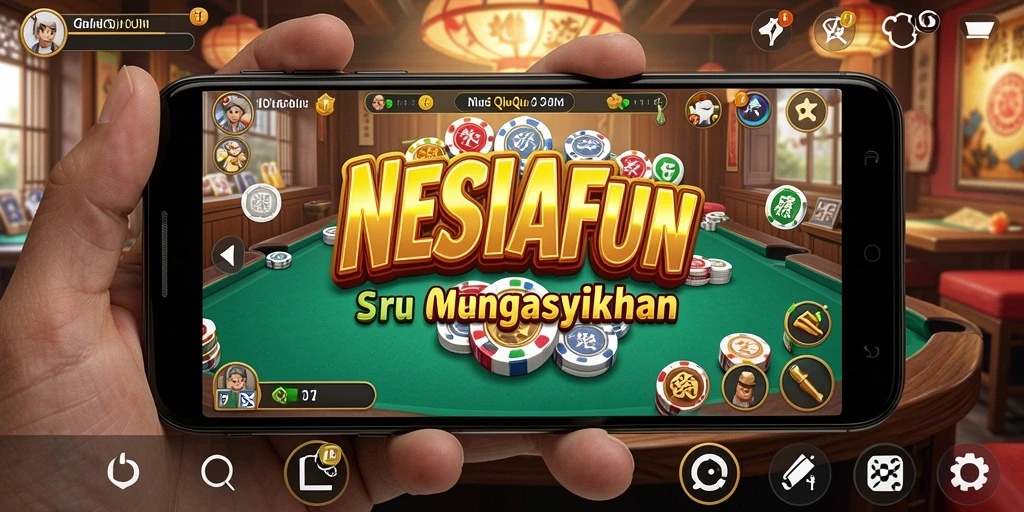 Tampilan screenshot utama NESIAFUN menunjukkan keseruan permainan QiuQiu.