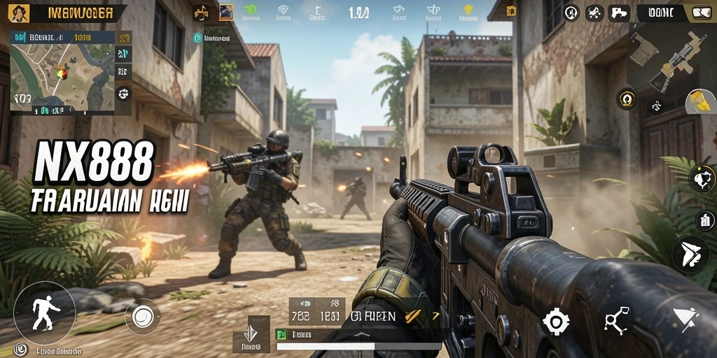 Screenshot dari gameplay NX888 yang menampilkan pertempuran yang mendebarkan.