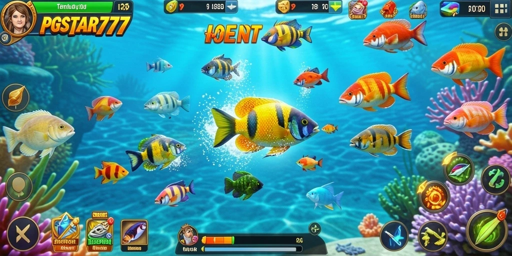 Tampilan screenshot PGSTAR777 menampilkan aksi menembak ikan yang seru.