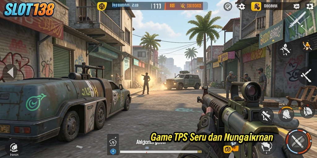 Gameplay mendebarkan di SLOT138 dengan aksi TPS yang intens.
