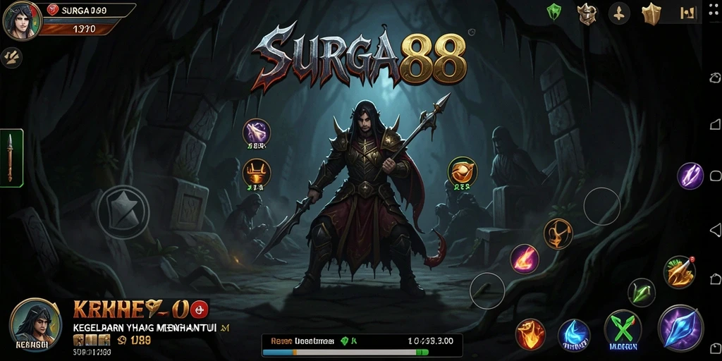 Screenshot menegangkan dari gameplay SURGA88 yang penuh kegelapan.
