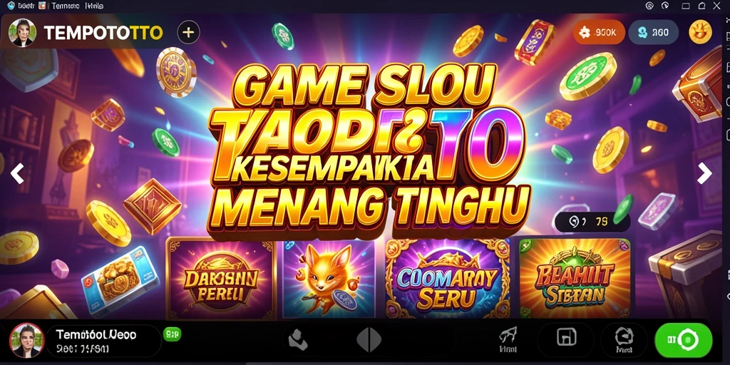 Tampilan gameplay seru di TEMPOTOTO dengan berbagai tema slot.