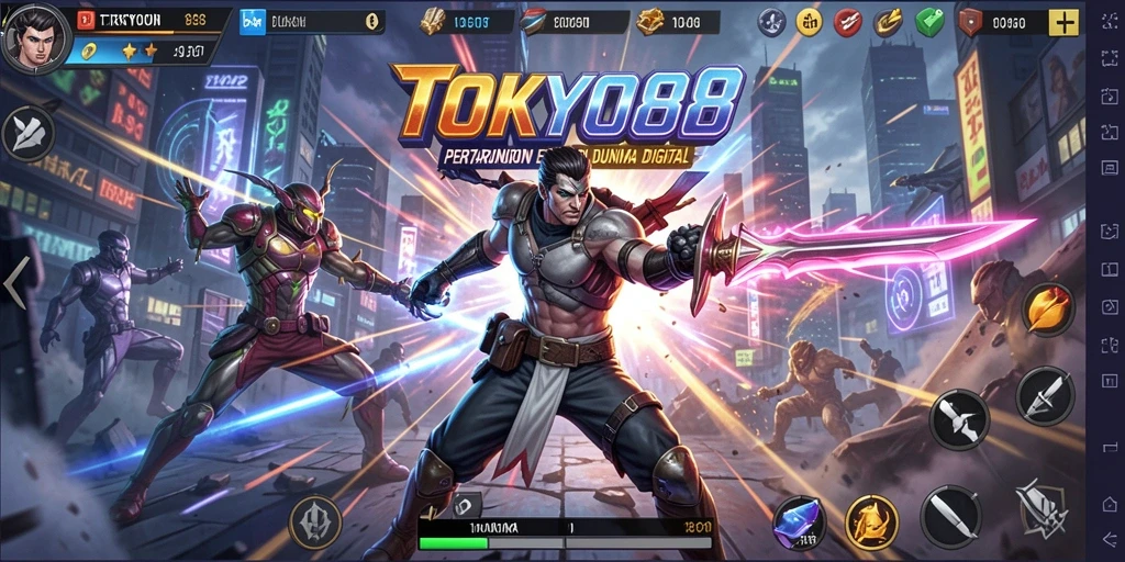 Gameplay TOKYO88 yang intens dan seru saat pertarungan.
